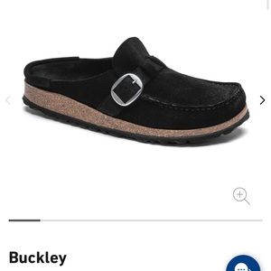 Birkenstock Black Suede Leather Buckley Clogs